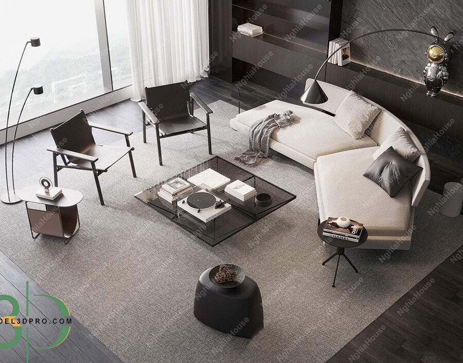 3ds Max Corona – Modern Luxury Living Room Interior_3619