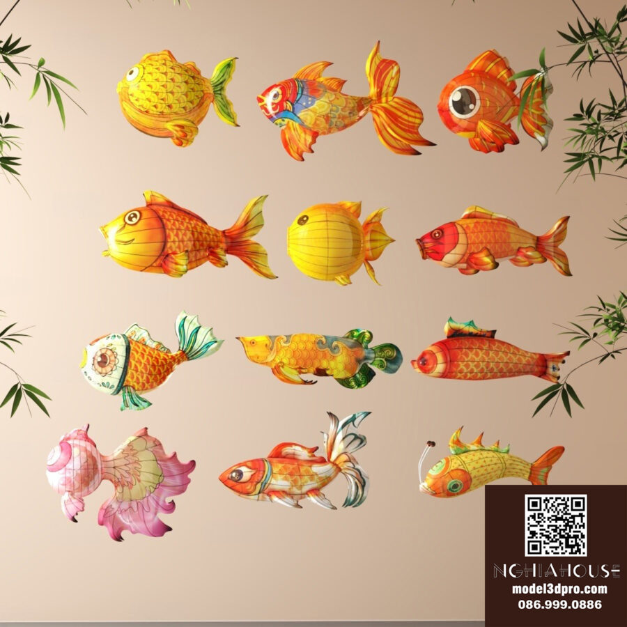 3ds Max Goldfish & Koi Lantern Models – Vray & Corona 3D Assets_1956 VR