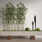 3ds Max Interior Decoration Model – Modern Bamboo Plant Pot  Vray Render_8242