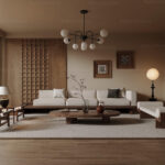 3ds Max Japandi Living Room Interior Scene – Corona Render_7255