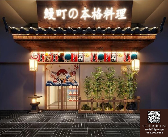 3ds Max Japanese Restaurant Exterior – Vray Render Scene_4381