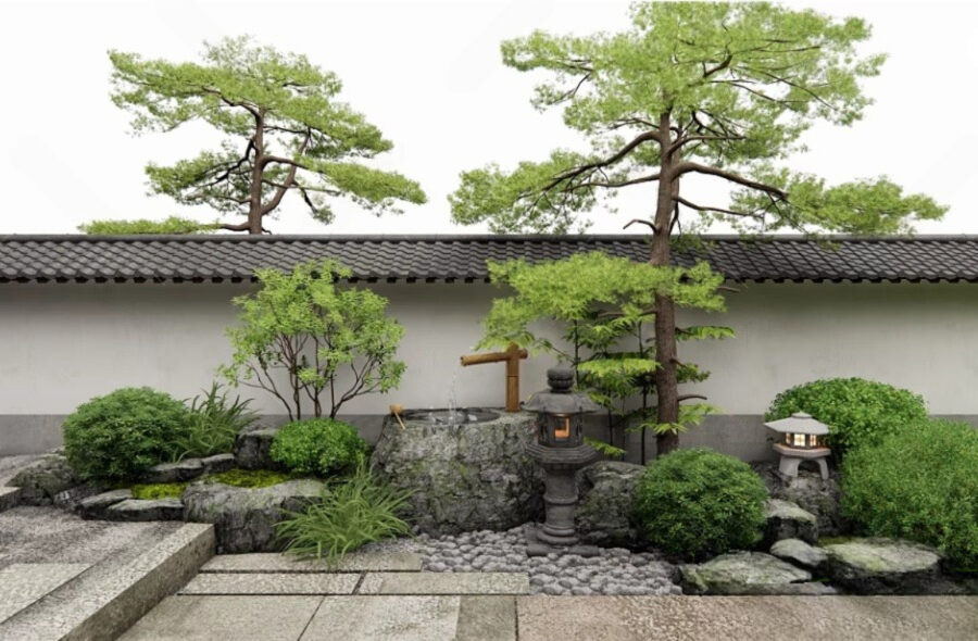 3ds Max Japanese Zen Garden – Vray & Corona Landscape Scene_1279