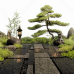3ds Max Japanese Zen Garden – Vray & Corona Landscape Scene_2367