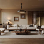 3ds Max Living Room Model  Corona Render  Japanese Minimal Style_6406