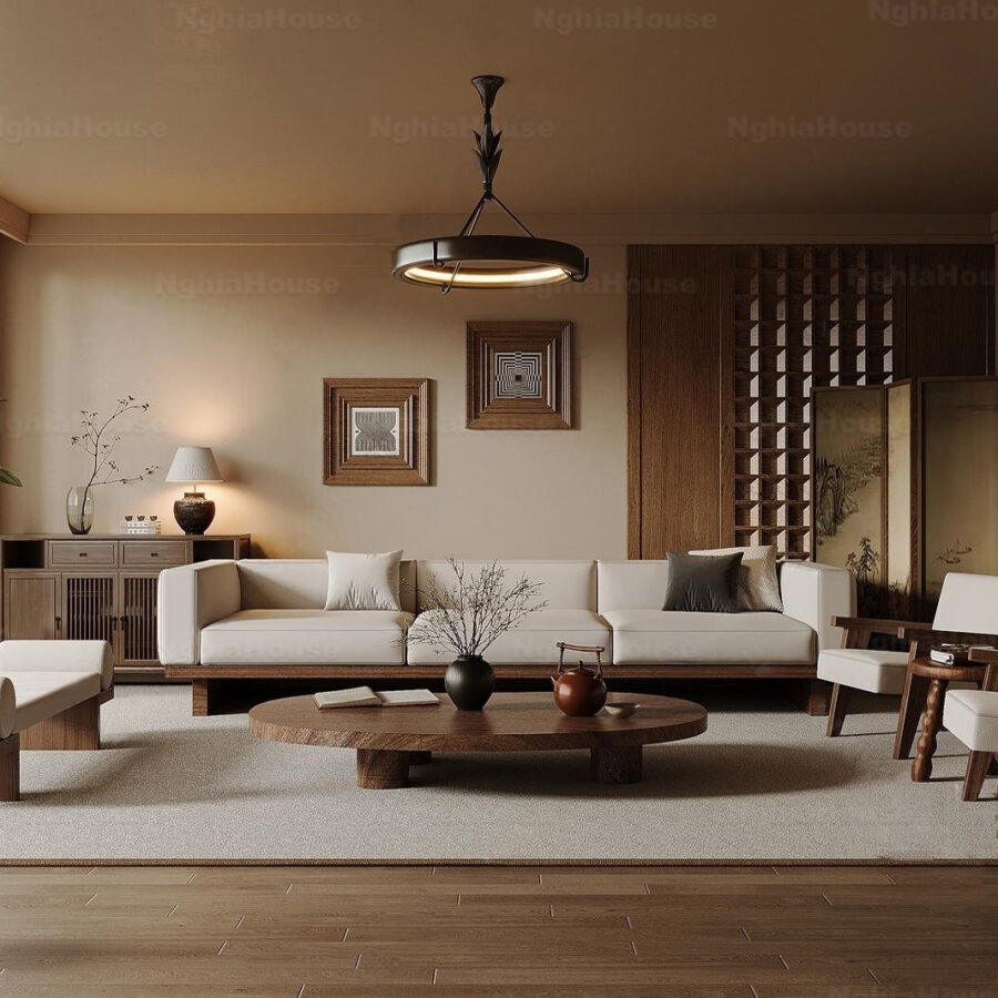 3ds Max Living Room Model  Corona Render  Japanese Minimal Style_6406