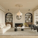 3ds Max Living Room Model – Classic Interior Design  V-Ray Render Scene_3206