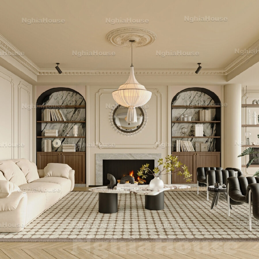 3ds Max Living Room Model – Classic Interior Design  V-Ray Render Scene_3206