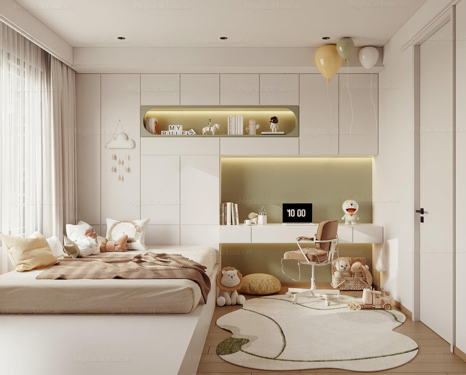 3ds Max Model Corona Render – Modern Kids Bedroom Interior Design_7311