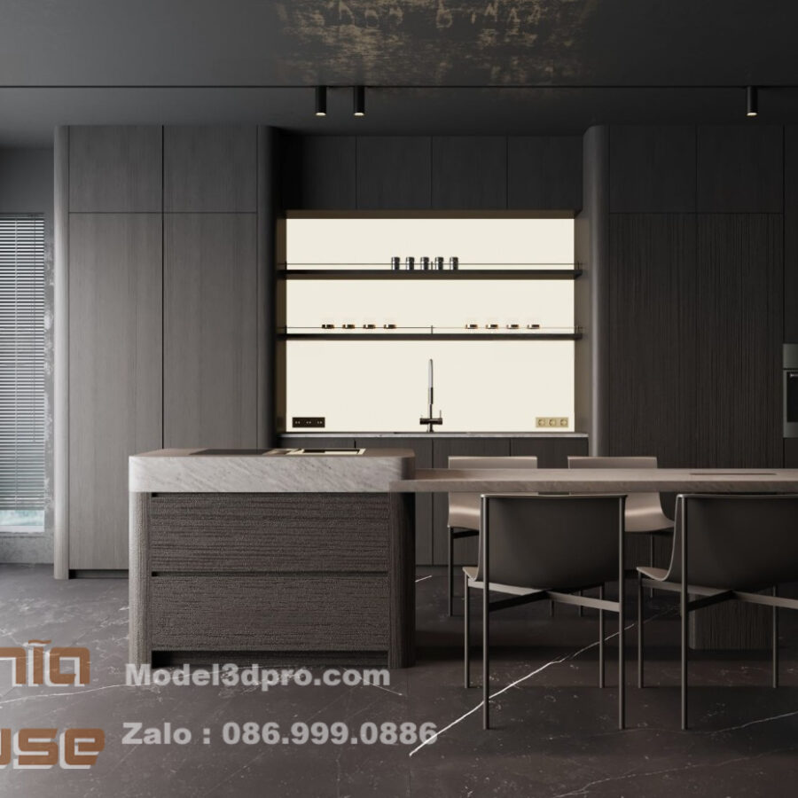 3ds Max Model V-Ray Render – Modern Luxury Kitchen Interior Design_9318