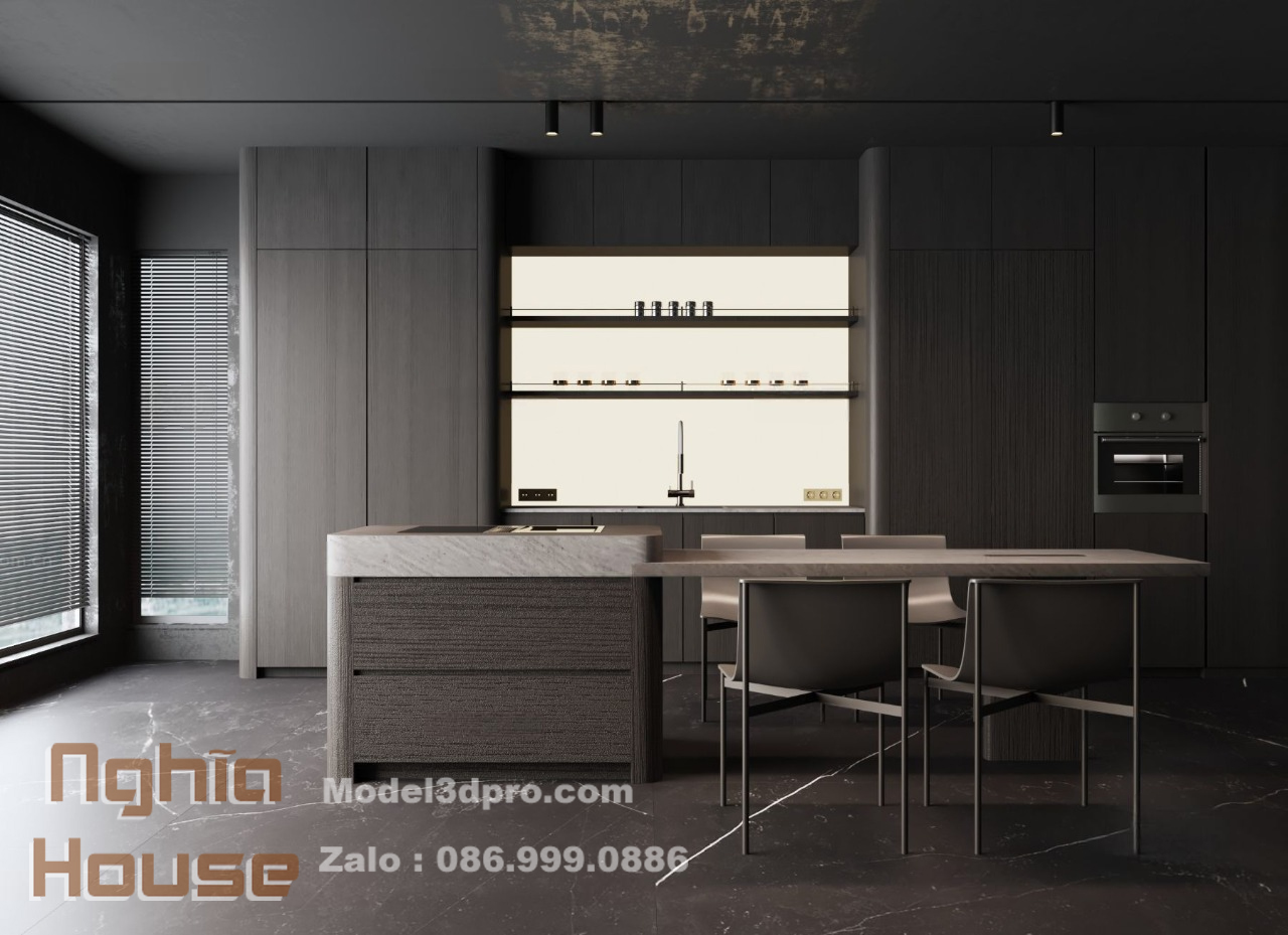 3ds Max Model V-Ray Render – Modern Luxury Kitchen Interior Design_9318