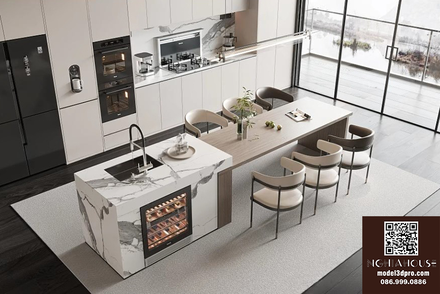 3ds Max Model – Modern Kitchen Interior Scene for V-Ray Render_4770