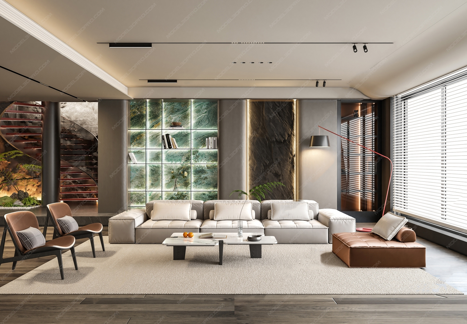 3ds Max Model – Modern Living Room Interior V-Ray Render_2405