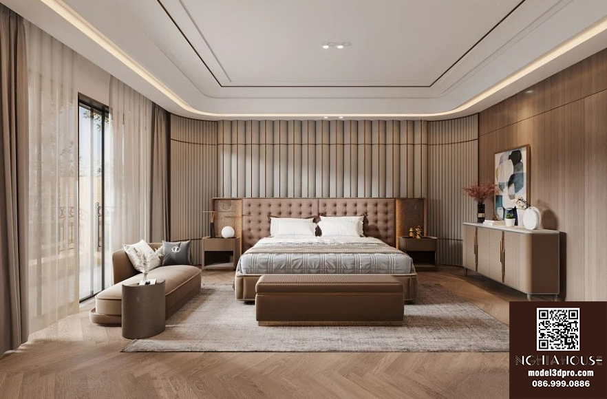 3ds Max Model – Modern Luxury Bedroom Interior Corona Render_7640