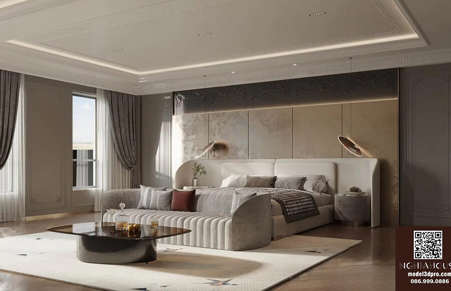 3ds Max Model – Modern Luxury Bedroom Scene for Corona Render_6509