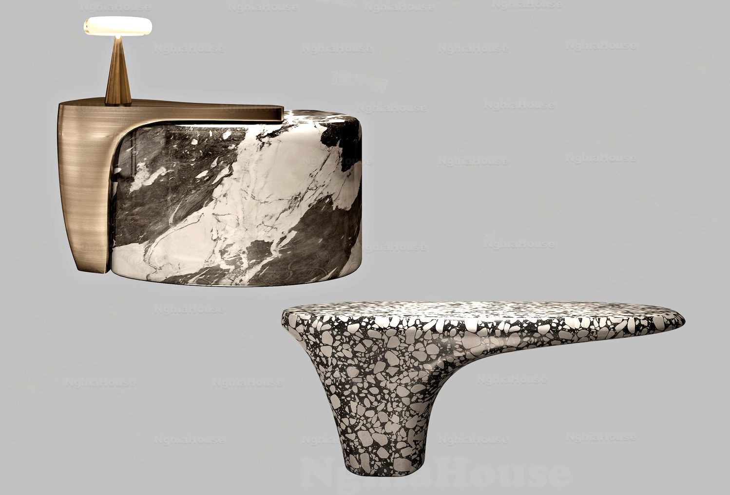 3ds Max Model – Modern Luxury Marble Table & Sideboard V-Ray Render_3733