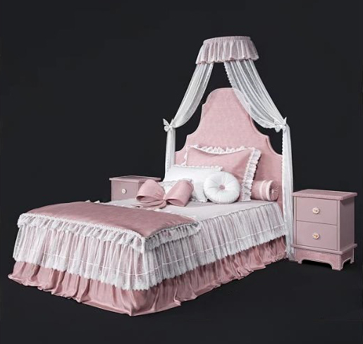3ds Max Model – Princess Bed Set with Canopy for Corona Render_0662 CR