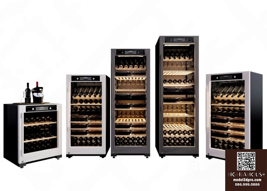 3ds Max Model – Wine Cooler Cabinet Set V-Ray Render_5880