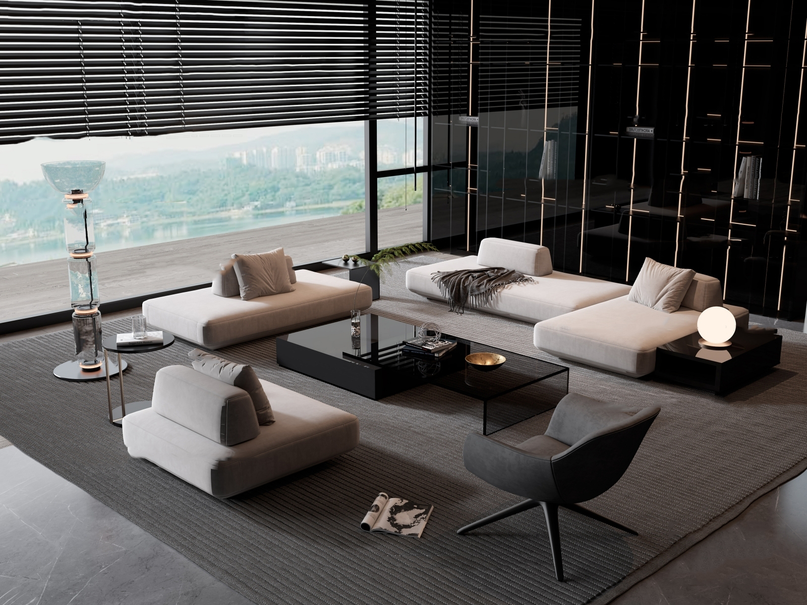 3ds Max Modern Living Room Model Vray Render9298