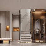 3ds Max Modern Stair Hall Interior Model – Luxury Entryway Design Corona Render_9405