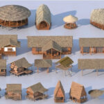 3ds Max Tropical Bamboo Hut Collection – Resort Wooden House Models Vray Render_2707
