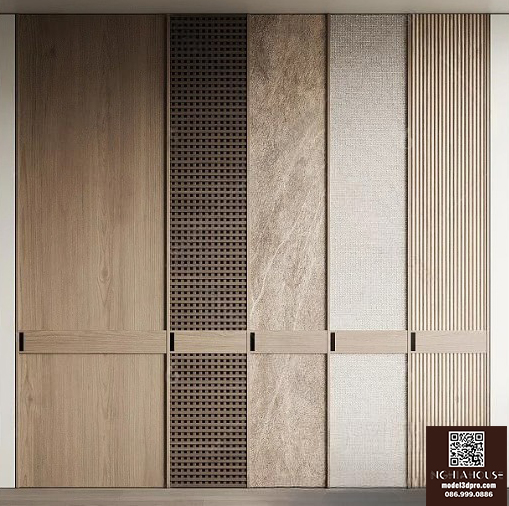 3ds Max V-Ray Model – Modern Wardrobe with Decorative Panels_2432 VR