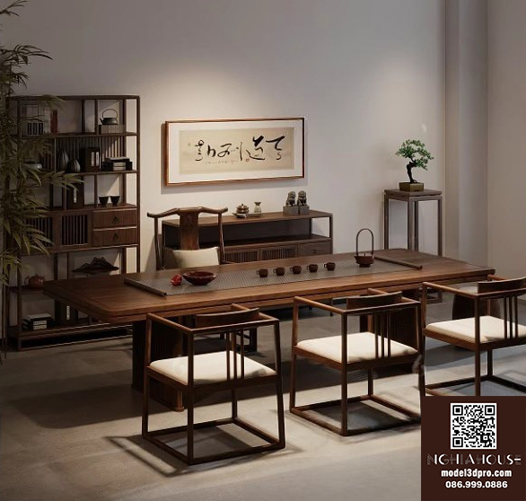 3ds Max Vray – Modern Asian Tea Room Interior Design_3667 - 3D Models Pro