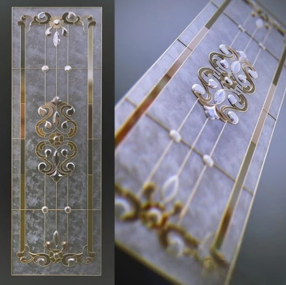3ds Max Vray Render – Decorative Glass Door Panel Design_6508