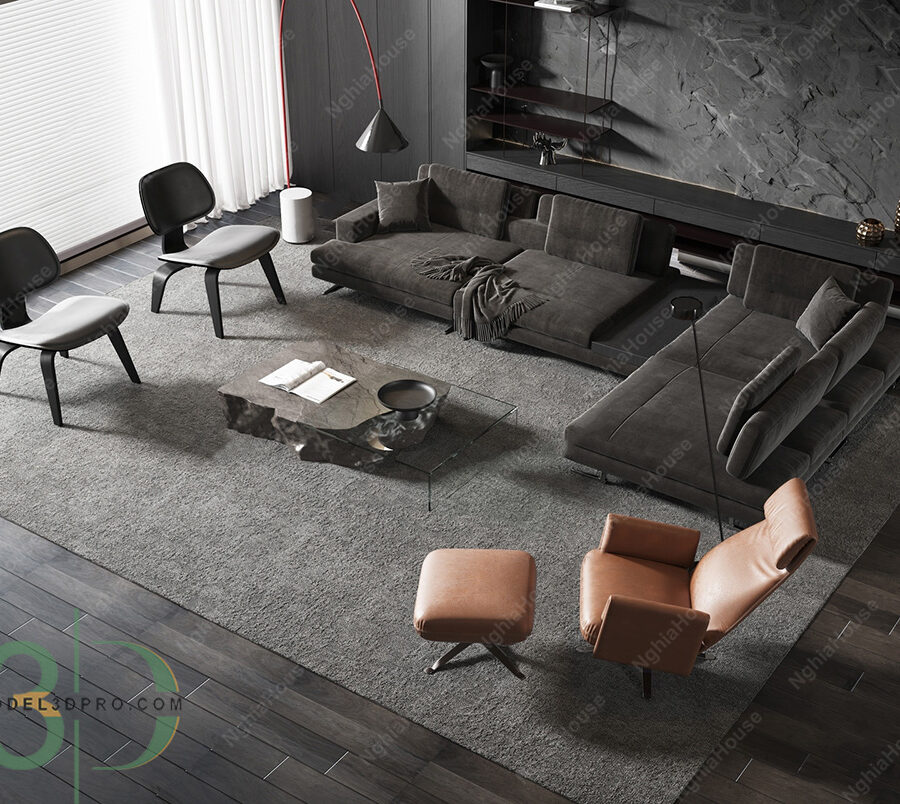 3ds Max Vray – Modern Luxury Living Room Interior_6082