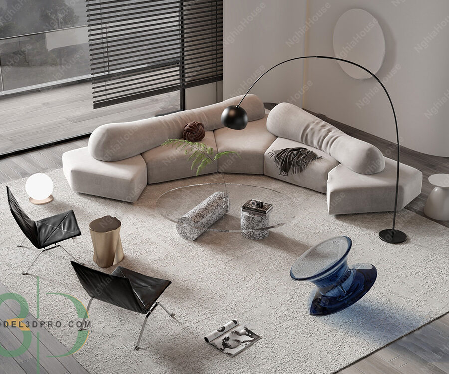 3ds Max Vray – Modern Luxury Living Room Interior_6207