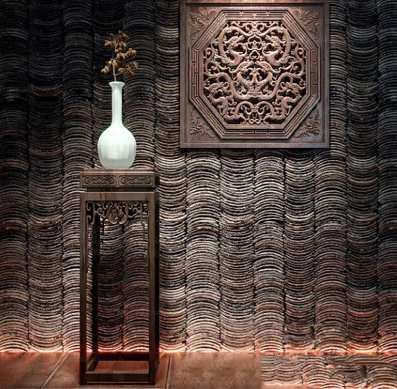 3dsMax Model – Asian Interior Scene with Wood Dragon Relief_2040VR