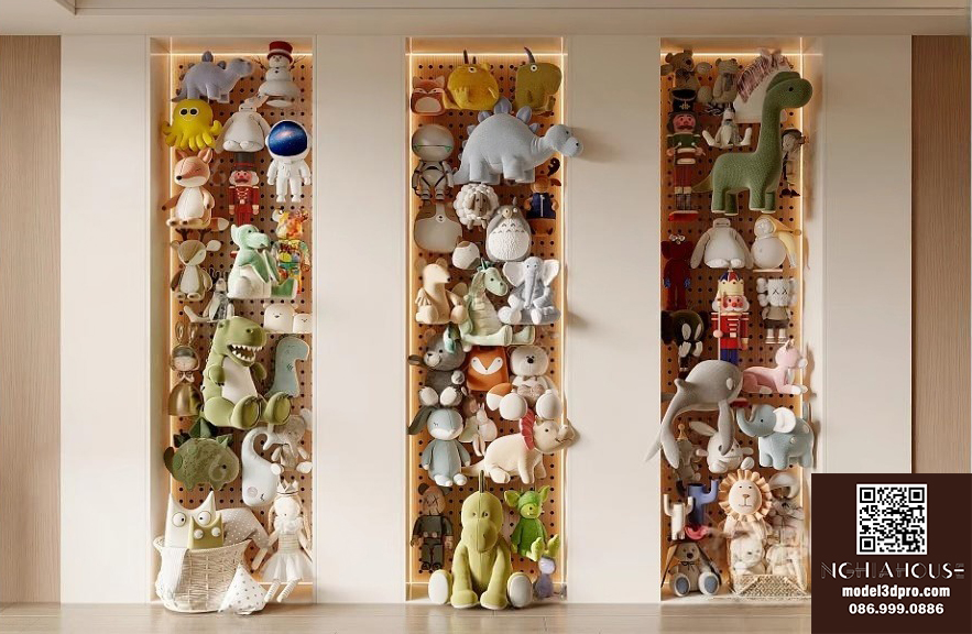 Free 3ds Max Model – Kids Toys Display Wall Interior V-Ray Render_0532