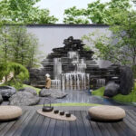 Japanese Indoor Rock Garden with Waterfall – Free 3ds Max Vray Model_0540