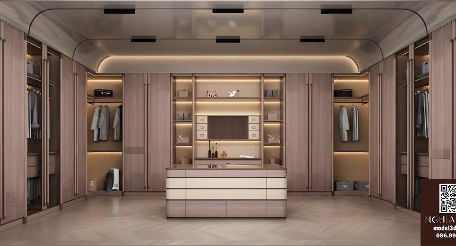 Luxury Walk-in Dressing Room Design_0668VR