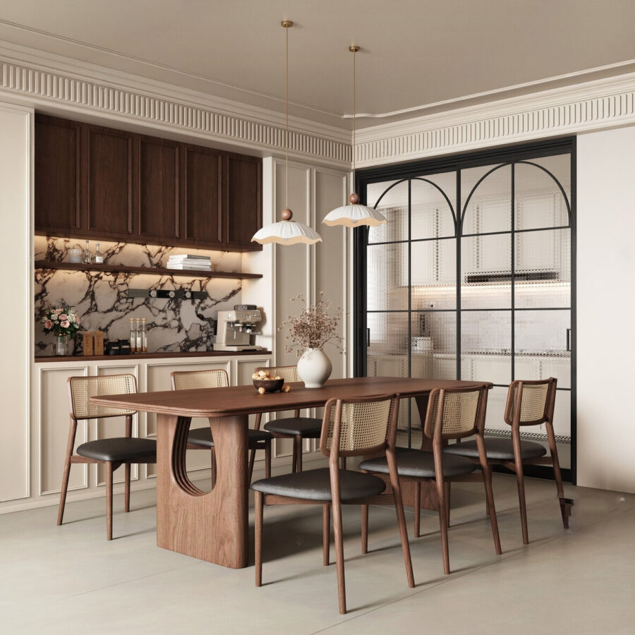 Modern Classic Dining Room 3ds Max Model V-Ray Render Scene_0699