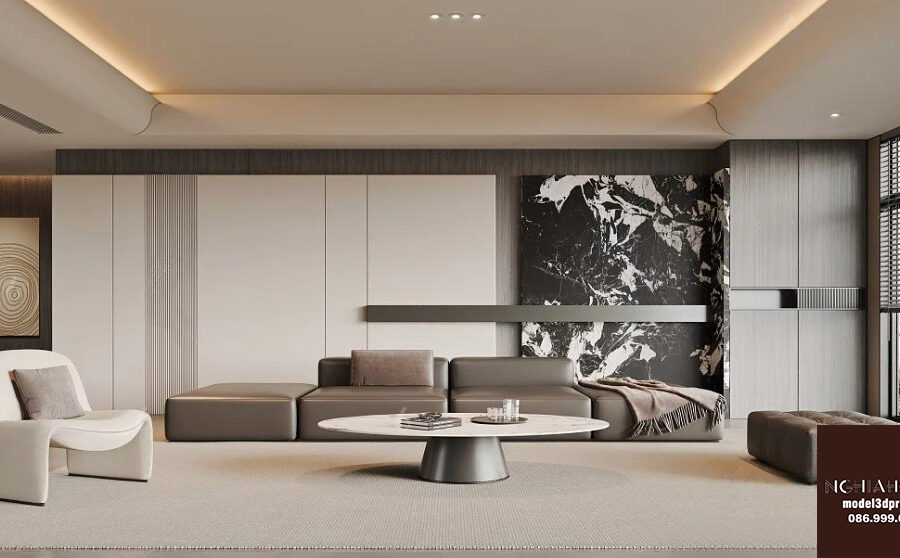 Modern Living Room Interior – 3ds Max Model (Corona Render)_4599