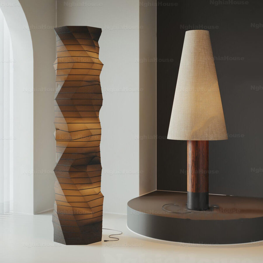 3D Floor Lamp Made of Wood 3ds Max V-Ray Render_4343
