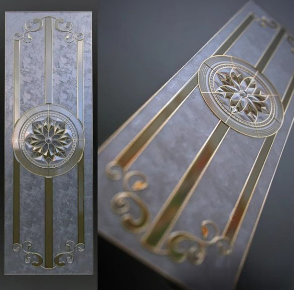 3D Luxury Metal Door Panel_6327 VR