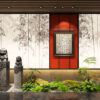 3ds Max Model Vray – Zen Interior Wall with Stone Lions and Calligraphy Art_3589