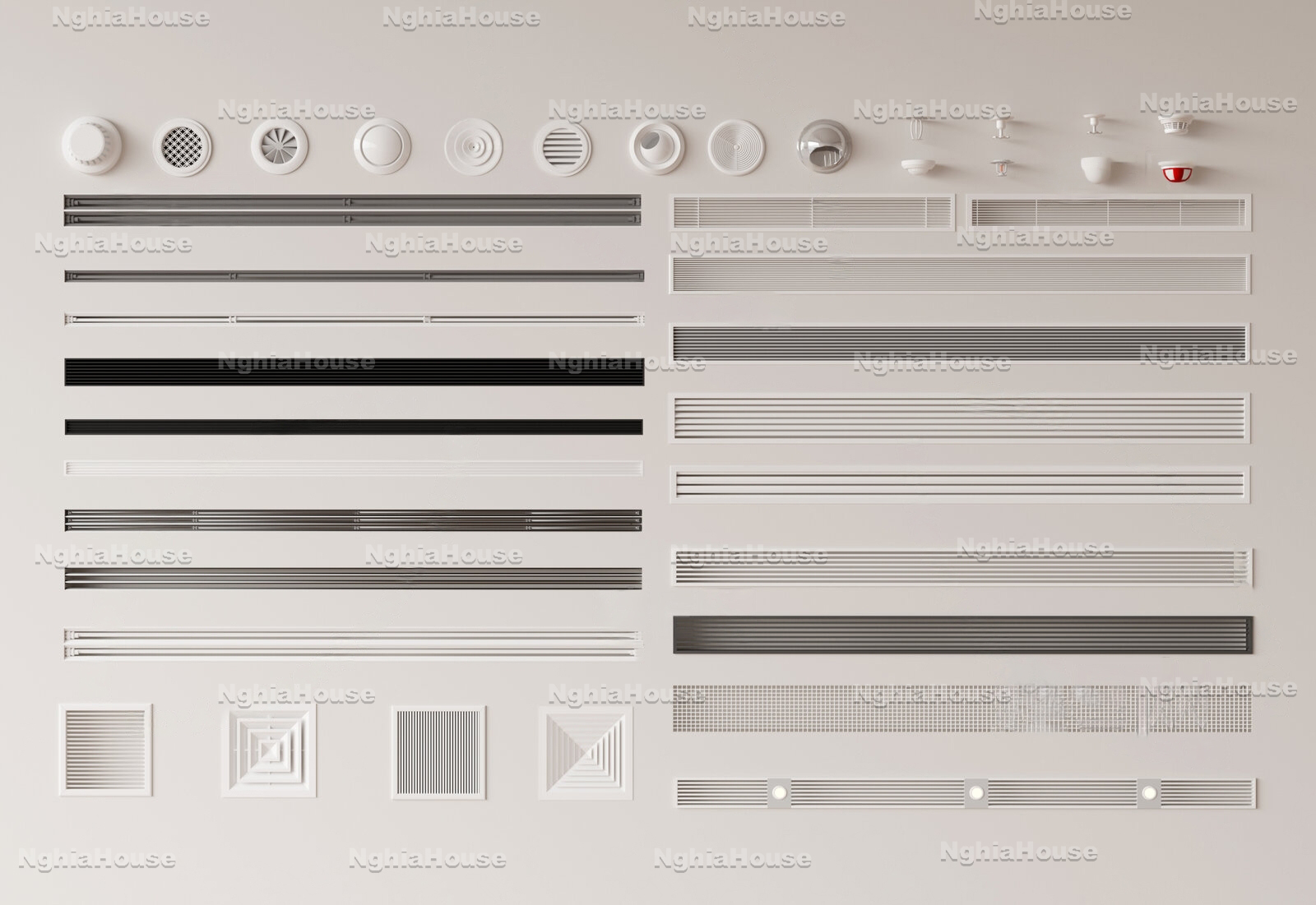 Air Conditioning Vent & Grille 3D Model Set – 3ds Max CoronaVray_7172 ...