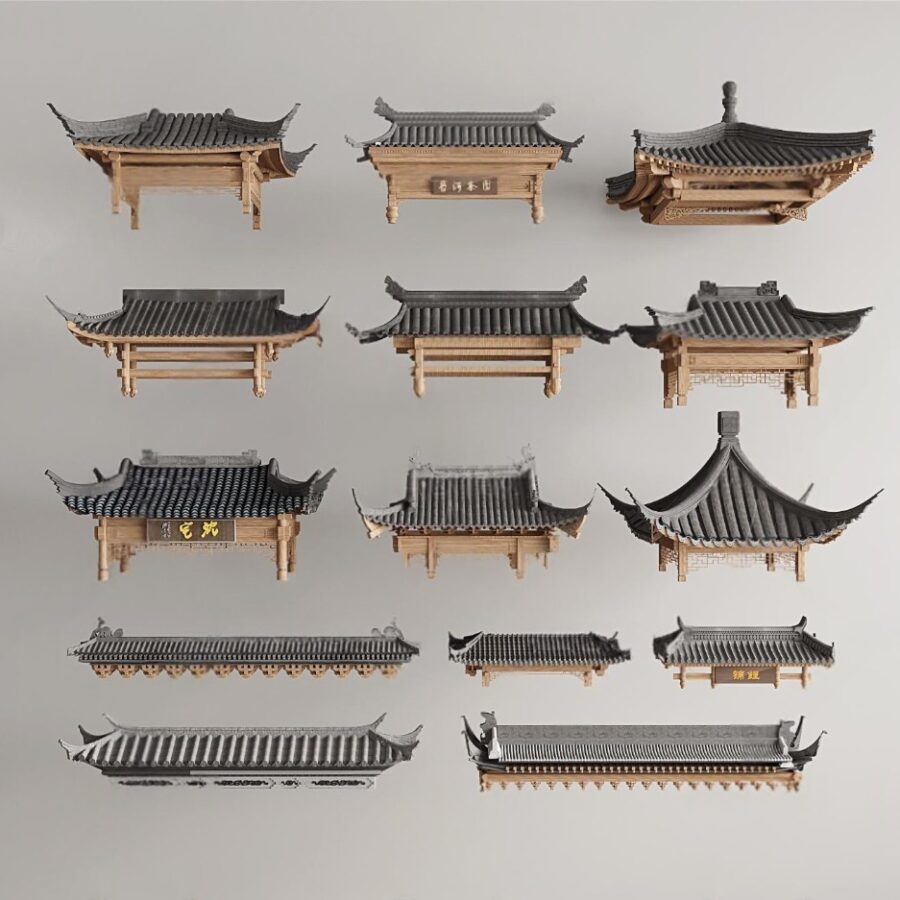 Ancient ChineseJapanese Roof & Pavilion 3D Models_4207