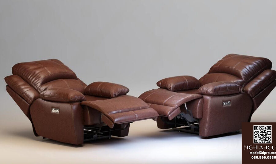 Automatic Leather Massage Chair 3D Model