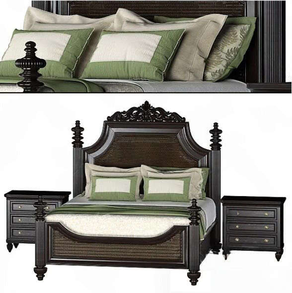 Classic Luxury Bed 3D Model – High-Detail Bedroom Set Free 3ds Max V-Ray Render Download_2814