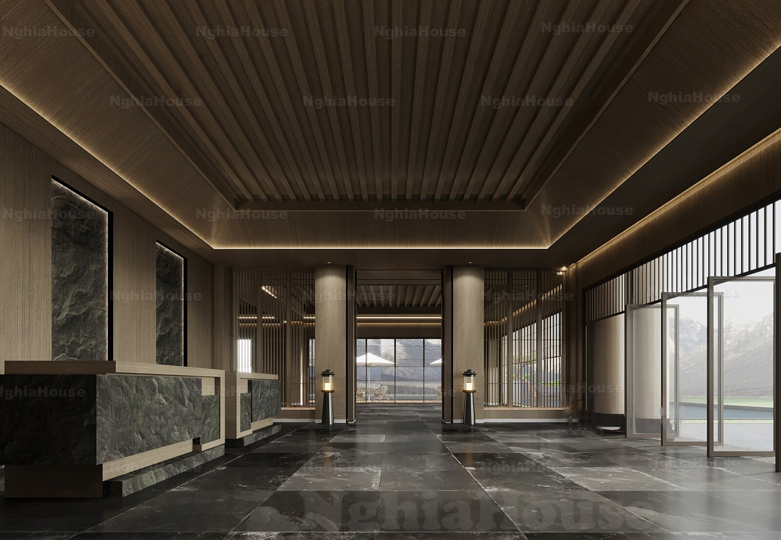 Lobby Color Code Render Contemporary Lobby Space 3ds Max Scene – Free Vray Rendering File_0405 ...