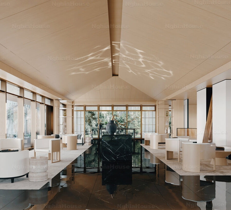 Elegant Lobby Interior 3ds Max Model – High-Quality V-Ray Scene Download_925