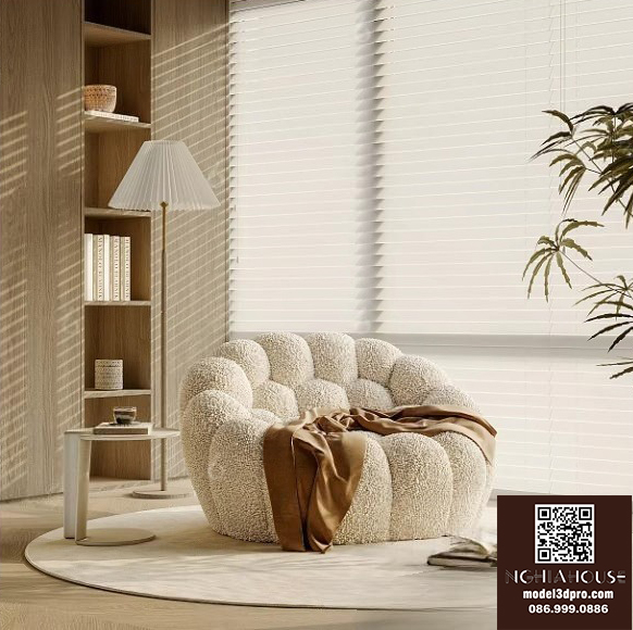 Free Modern Armchair 3D Model_0651