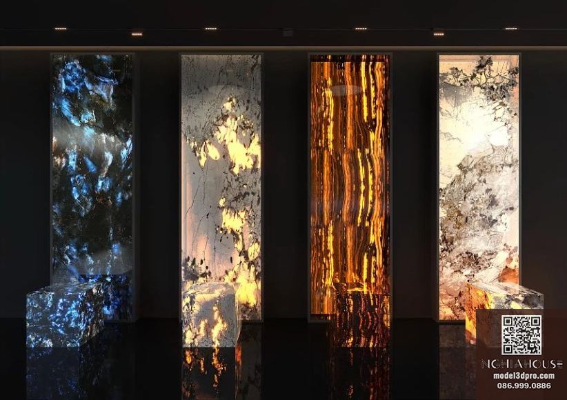 Golden Marble Wall Texture with Lighting Effect_3475