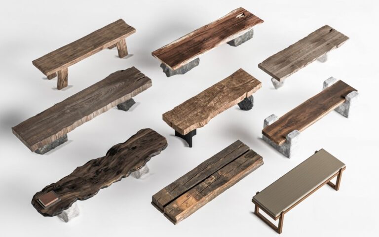 Handcrafted Wood Benches 3D Model – SketchUp High-Res Textures_2030 ...