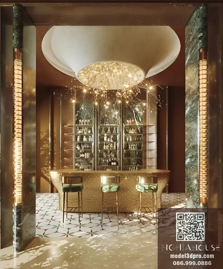 Luxury Bar Interior 3D Model – 3ds Max Corona Render High-Quality Scene_6584