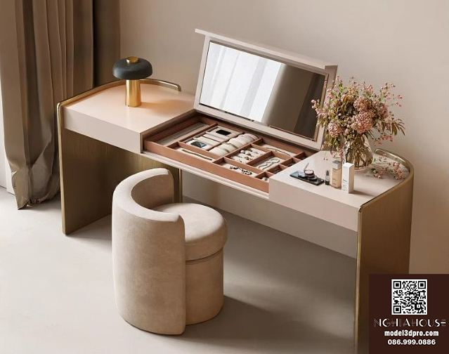 Luxury Dressing Table Set with Chair_5876 VR