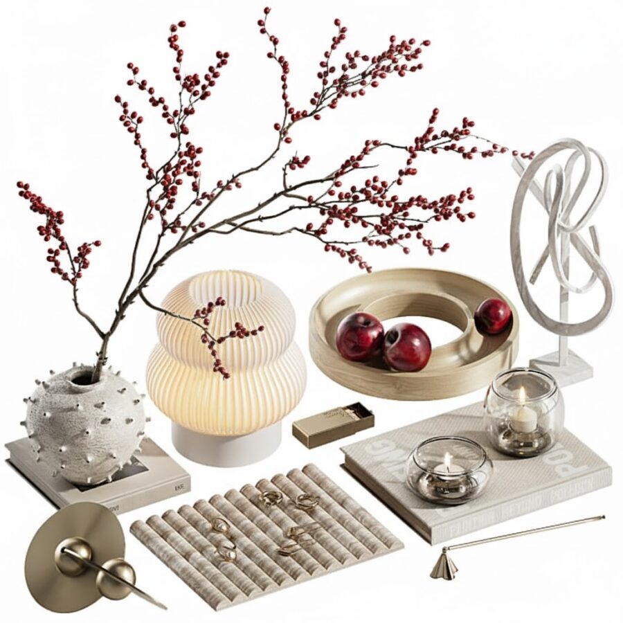 Luxury Home Decor Accents 3D Model Collection  Modern Table Decor_CR